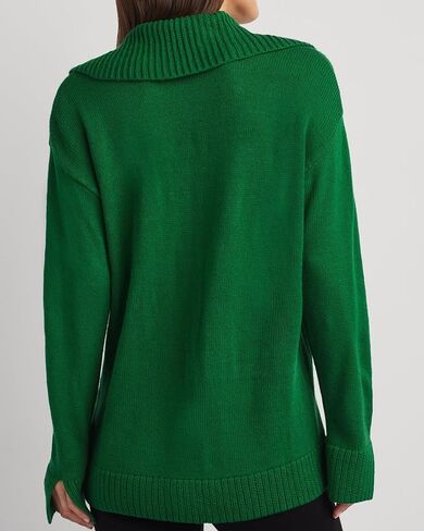 ELLEN TRACY Women's Polo Sweater, Addison Open Neck Collared Long Sleeve Pullover, Lightweight Pull Over Shirt Top in Saudi Arabia