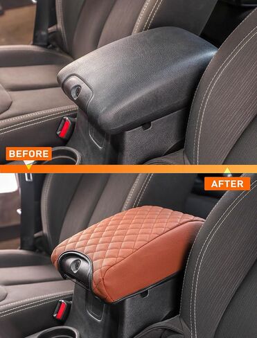 Savadicar Center Console Cover Compatible with 2011-2018 Jeep Wrangler JK JKU, Faux Leather Armrest Protector Pad for Enhanced Protection and Comfort, Interior Accessories, Black in Kuwait
