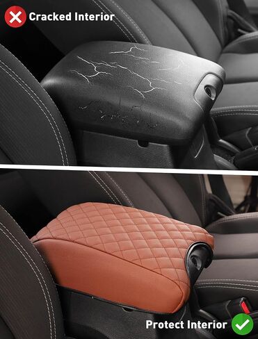 Savadicar Center Console Cover Compatible with 2011-2018 Jeep Wrangler JK JKU, Faux Leather Armrest Protector Pad for Enhanced Protection and Comfort, Interior Accessories, Black in Kuwait