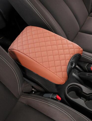 Savadicar Center Console Cover Compatible with 2011-2018 Jeep Wrangler JK JKU, Faux Leather Armrest Protector Pad for Enhanced Protection and Comfort, Interior Accessories, Black in Kuwait
