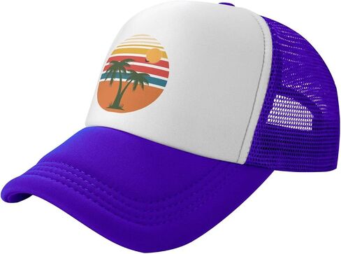 Tropical Palm Tree Hat Mesh Cap for Men Women, Adjustable Trucker Hat Baseball Cap in Saudi Arabia