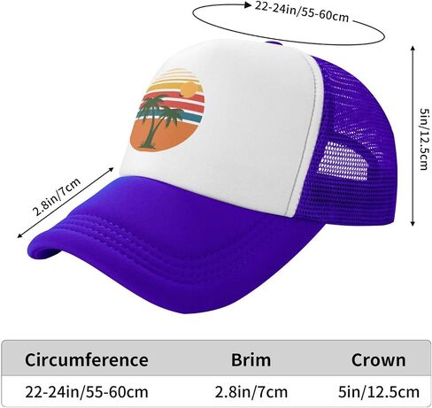 Tropical Palm Tree Hat Mesh Cap for Men Women, Adjustable Trucker Hat Baseball Cap in Saudi Arabia