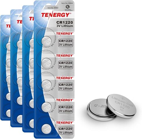 Tenergy CR1220 3V Lithium Button Cell Battery, for Keys, Watches, Accessories, 5 Pack in Kuwait