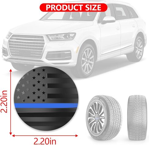 4 قطع أغطية مركز عجلة السيارة ذات العلم الأمريكي، أغطية محور السيارة 56 مم للحواف، ملحقات خارجية مقاومة للماء والغبار للسيارات، عالمية لسيارات الدفع الرباعي والشاحنات وRV (أسود) in Kuwait