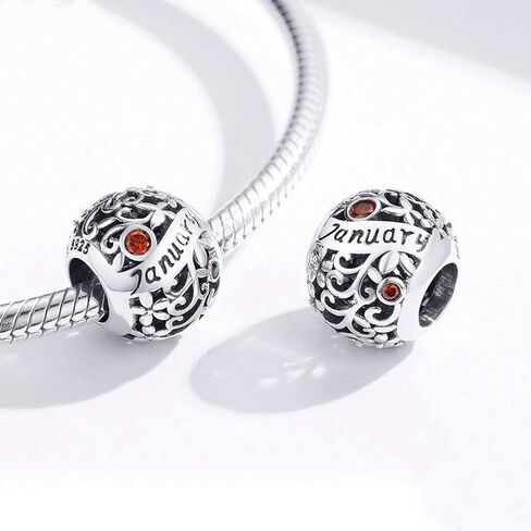 Birthstone Charms for Charms Bracelet 925 Sterling Silver Bead Crystal Charms Happy Birthday Charms for DIY Bracelet and Necklace in Saudi Arabia