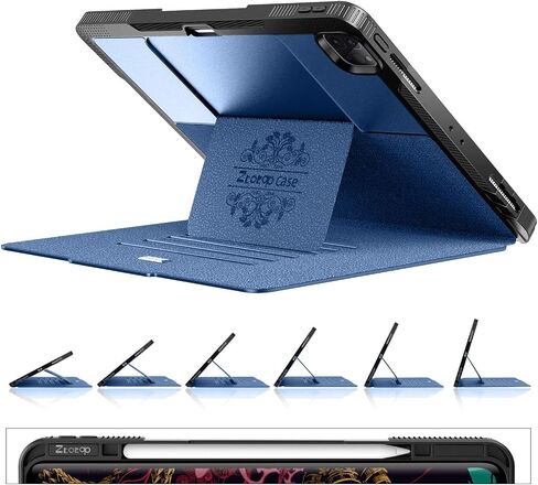 ZtotopCases for New iPad Pro 12.9 Inch 6th/5th/4th Generation 2022/2021/2020, [6 Magnetic Stand Angles] Protective Cover with Pencil Holder, Auto Wake/Sleep, Black in Saudi Arabia