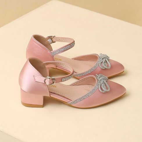 Amoji Girls High Heels Kid Ankle Strap Dress Shoes Wedding Party for Little Kid Big Kid 412 in Saudi Arabia