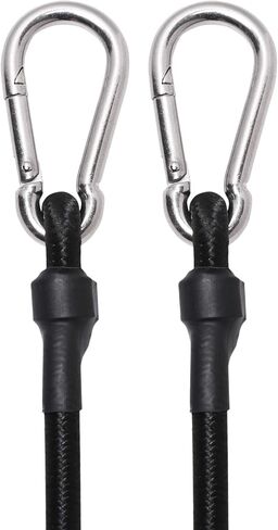 KING PIECES 60 Inch Bungee Cords with Hooks Heavy Duty 4 Pieces Black Latex Long Bungie Cord Bungee Straps with Stainless Steel Mini Hook for Outdoor Tent, Camping, Cargo, Bike, Transporting, Storage… in Saudi Arabia