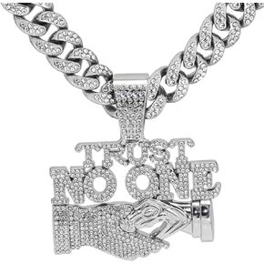 GuoShuang Cuban Link Chain for Men Women with Pendant,miami Ice Out Diamond Cuban Link Necklace Hip Hop Jewelry
