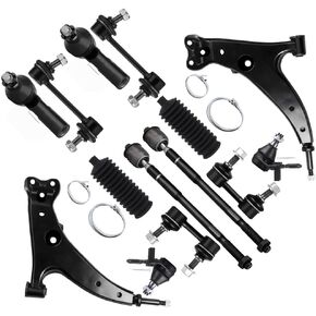 SCITOO 14pcs Suspension Kit Front Lower Control Arm Ball Joints Sway Bar Links Inner Outer Tie Rod Ends w/Steering Boots Fit For 1993-1995 For Toyota Corolla