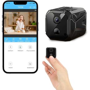 Spy Camera WiFi Hidden Camera, Mini Camera,100 Days Standby Battery Life,AI Motion Detection Alerts, Auto Night Vision,Cloud & SD Storage,Real Time Record Surveillance Camera,170° View(Black)