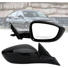 مرآة جانبية للركاب متوافقة مع هوندا أكورد LX 2018-2022، رياضية، مع زجاج كهربائي، تسخين، كشف البقع العمياء و7 دبابيس قابلة للطي يدويًا، إشارة سوداء/بدون انعطاف in Kuwait