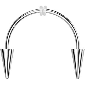 16GA 316L Stainless Steel Spike Ends Smiley Piercing Vampire Fangs Horseshoe Barbell