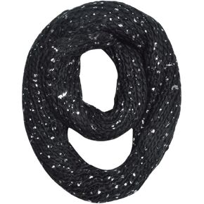 Premium Unique Winter Silver Flakes Rib Knit Soft Infinity Loop Circle Scarf