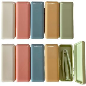 10 Packs Portable Contact Lens Stick Tool Case Set，Contact Lenses Remover and Insertion Tool (Inserter/Remover+Tweezer with Soft Tip)，Macarons Color (10)