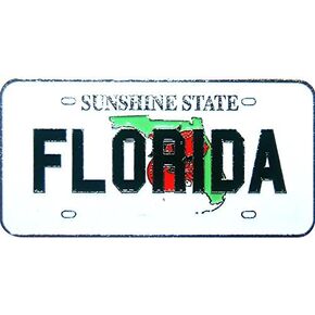 Florida the Sunshine State License Plate Replica Metal Magnet