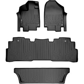 SMARTLINER Custom Fit Floor Mats 3 Row Liner Set Black Compatible with 2018-2025 Honda Odyssey - All Models