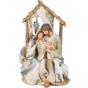 Roman 133028 Holy Family with Star in Window Figurine, 9.25 inch, Multicolor