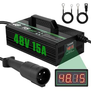 Golf Cart Charger 48 Volt Club Car 15 AMP 48 Volt Golf Cart Battery Charger, 16 FT Cord with Trickle Charge Club Car Charger 48V Golf Cart Charger for 48V Lead Acid Battery Charger