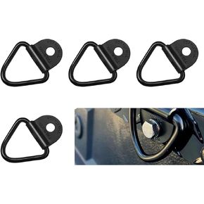 4 PCS Car Tie Down Anchors Rings, V Shaped Design, 2.33In x 2.2In x 0.27In Waterproof Durable Metal Vehicle Fix Tools, Universal Heavy Duty Automotive Trailer Hitch Accessories (Black)