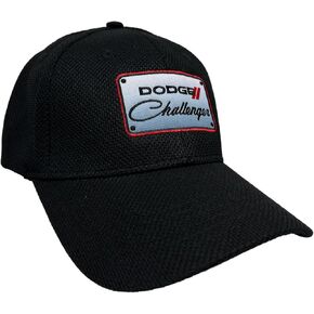 Dodge Challenger Stretch Fit Patch Hat - Embroidered Fitted Cap - Officially Licensed by Dodge Black