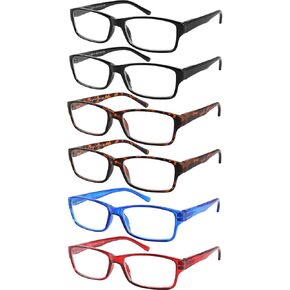 Yogo Vision 6-Pack Reading Glasses for Men and Women – Readers in 4 Frame Colors