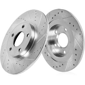 Callahan Brake Parts CDS03535 REAR 329.95mm Drilled & Slotted 5 Lug [2] Rotors [ fit Ford Edge Explorer Flex Taurus MKS MKT Sable ]