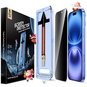 MAGIC JOHN 2 Pack for iPhone 16 (6.1) inch Privacy Tempered Glass Screen Protector, Auto Dust-Elimination, Bubble Free, Easy Installation