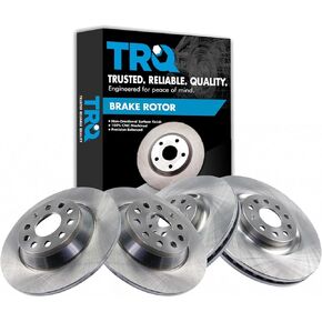 TRQ Front and Rear Brake Rotors Set Compatible with 2019-2021 Volkswagen Jetta 2018-2023 Tiguan
