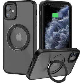 Magnetic for iPhone 16 Pro Phone Case,[Compatible with MagSafe] Built in 360° Rotatable Ring Stand Slim Shockproof Protective Phone Case for iPhone 16 Pro Case,Clear