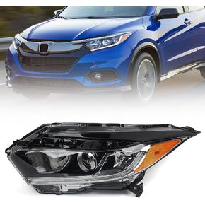 Huray Right Headlight Assembly for Honda HRV 2019 2020 2021 2022 [Halogen Type] [LED DRL] OE Head Lamp Replacement Passenger Side