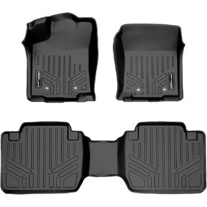 SMARTLINER Custom Fit Floor Mats 2 Row Liner Set Black Compatible with 2018-2022 Toyota Tacoma Access/Extended Cab