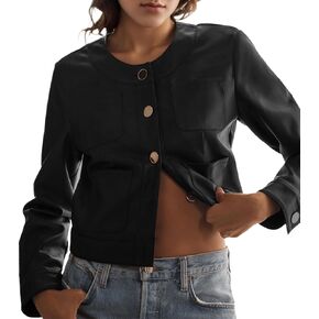 LifeShe Faux Leather Jackets Women Button Down Cropped Moto Biker PU Outerwear Coat Fall Fashion Outfits