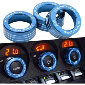 Xotic Tech AC Control Volume Knob Switch Button Ring Covers Trim Compatible with Subaru BRZ or Scion FR-S or Toyota 86 GT86 FT86 2013-up (Red) -3pcs