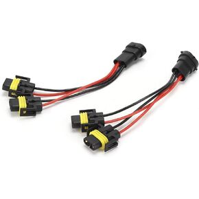 Headlight Splitter, H11/H8 2‑Way Splitter Wiring Harness Male to Female for Fog Lamp Headlight High Low Beam Dual Quad Projector