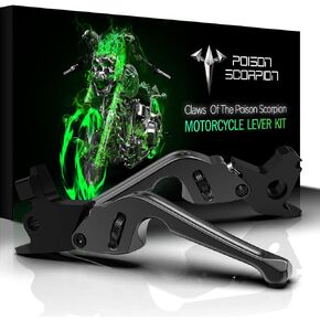 POISON SCORPION Black Motorcycle Brake Clutch Levers Wheel Adjustable H1-520 Compatible with VRSC Touring Family