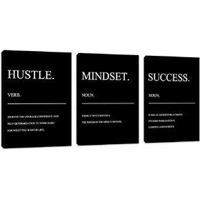 Inspirational Posters Motivational Wall Decor Canvas Wall Art Inspiring Painting Print Black Quotes Success Motivational Posters Office Wall Decor Home Living Room Bedroom Office Decor Framed Artwork
