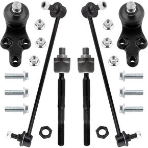 K750168 K750169 K500073 EV800299 Front Inner Tie Rod Ends Stabilizer Sway Bar Links Lower Ball Joints for Hyundai Entourage 2007-2009 Kia Sedona 2006-2014, Pack of 6