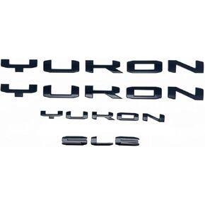 Yoaoo Set 4pack OEM Two Yukon Plus Tailgate Yukon SLT Emblems Letter Badge 3D Compatible with Yukon Denali 2019-2025 84831809 Shiny Chrome in Kuwait