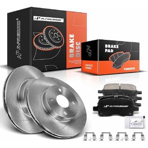 A-Premium 10.00 inch (254mm) Front Vented Disc Brake Rotors + Ceramic Pads Kit Compatible with Select Toyota and Chevy Model - Corolla/Prizm 1998 1999 2000 2001 2002, L4 1.8L, 6-PC Set