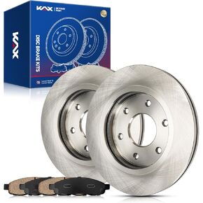 KAX Front Brake Kit, OE Brake Rotors and Ceramic Brake Pads | Fits TITAN 2005-2007, Armada 2005-2006, QX56 2005-2006, Automotive Replacement Brake Kit