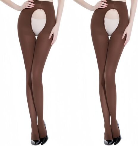 120D Women's Plus Size Tights Open Crotch High Waist Semi Opaque Ultra-Soft Large Size Pantyhose 3XL, 4XL in Saudi Arabia