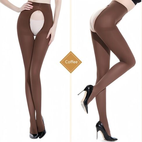 120D Women's Plus Size Tights Open Crotch High Waist Semi Opaque Ultra-Soft Large Size Pantyhose 3XL, 4XL in Saudi Arabia