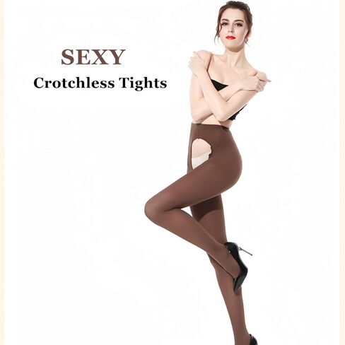 120D Women's Plus Size Tights Open Crotch High Waist Semi Opaque Ultra-Soft Large Size Pantyhose 3XL, 4XL in Saudi Arabia