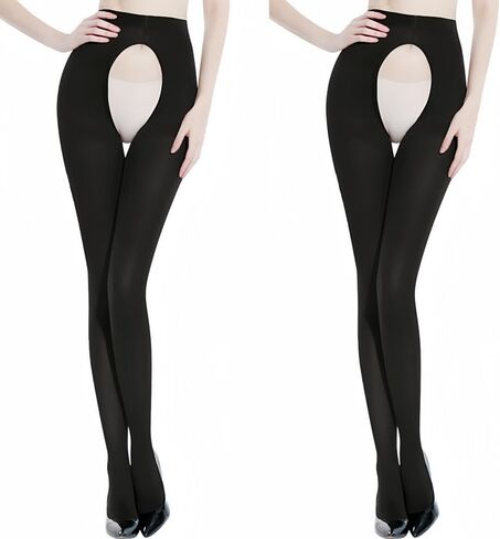 120D Women's Plus Size Tights Open Crotch High Waist Semi Opaque Ultra-Soft Large Size Pantyhose 3XL, 4XL in Saudi Arabia