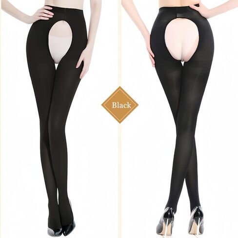 120D Women's Plus Size Tights Open Crotch High Waist Semi Opaque Ultra-Soft Large Size Pantyhose 3XL, 4XL in Saudi Arabia