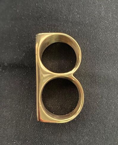 two finger ring gold and silver stainless steel in Saudi Arabia