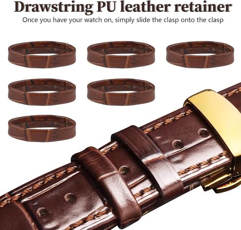 Leather Watch Band Holder Loop, 6 PCS Dark Brown Watch Band Loop Replacement Watch Band Keeper Wristwatch Strap Fastener Rings Retaining Accessories Compatible with Quartz Watches, Smart Watches in Saudi Arabia
