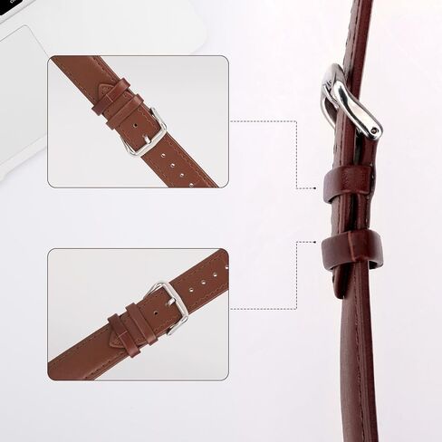 Leather Watch Band Holder Loop, 6 PCS Dark Brown Watch Band Loop Replacement Watch Band Keeper Wristwatch Strap Fastener Rings Retaining Accessories Compatible with Quartz Watches, Smart Watches in Saudi Arabia