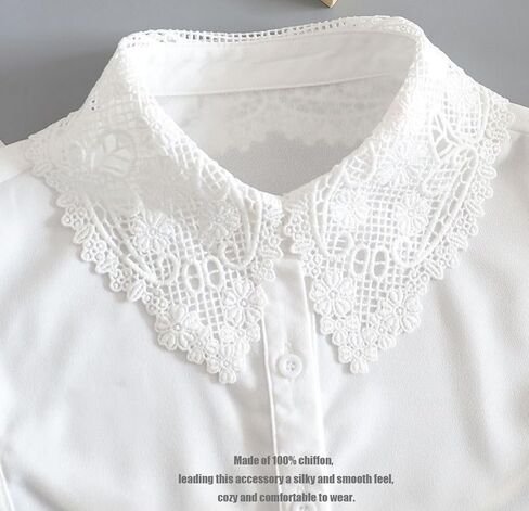 OL Stylish Chiffon Fake Collar Detachable Collar Blouse Dickey Collar Half Shirts for Girls and Women in Saudi Arabia